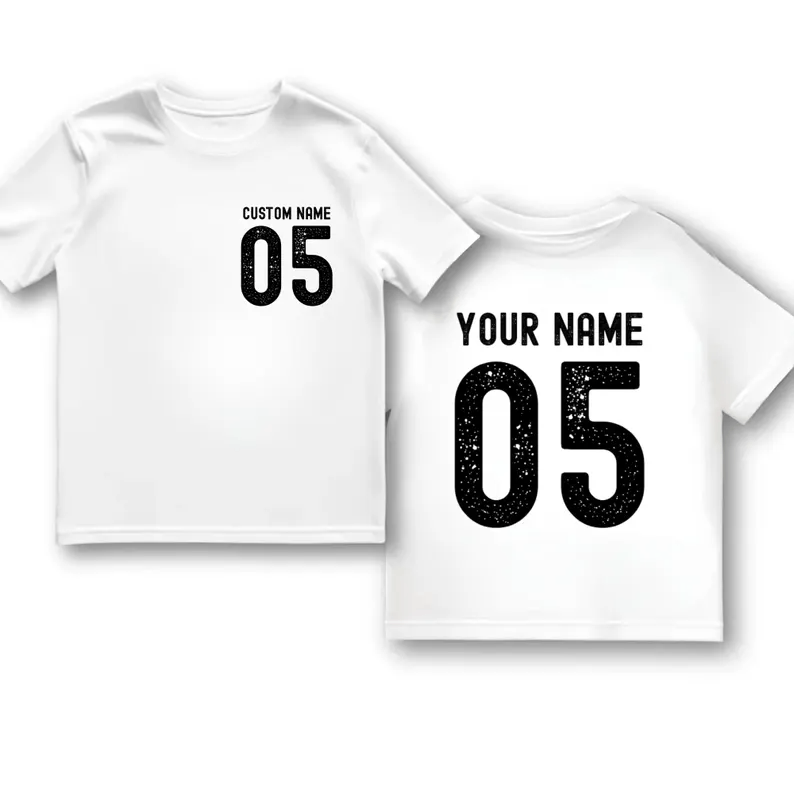 Custom Name and Back Number, Personalized Sports T-Shirt, Custom Team Shirts, Your Team Tee, Toddler Name Shirts, Custom Text Shirt