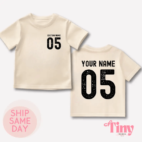 Custom Name and Back Number, Personalized Sports T-Shirt, Custom Team Shirts, Your Team Tee, Toddler Name Shirts, Custom Text Shirt