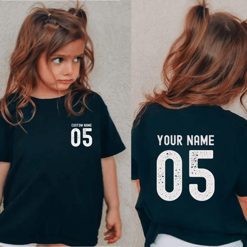 Custom Name and Back Number, Personalized Sports T-Shirt, Custom Team Shirts, Your Team Tee, Toddler Name Shirts, Custom Text Shirt