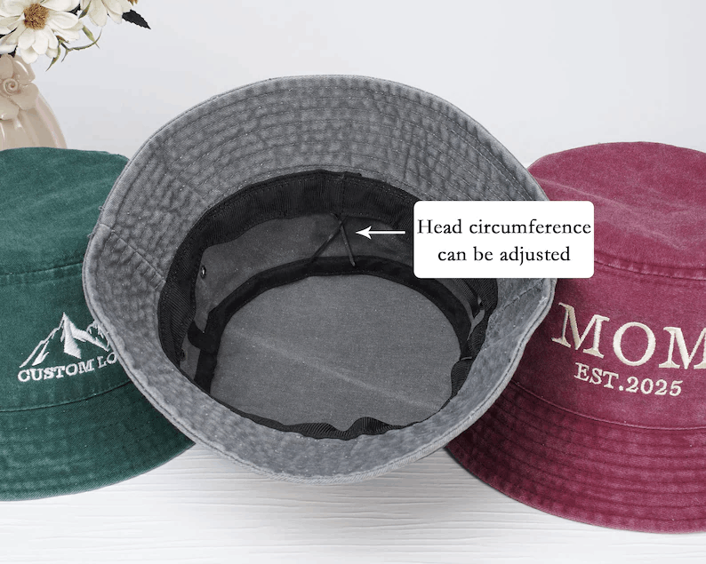 Bob brodé personnalisable – Texte ou motif unique