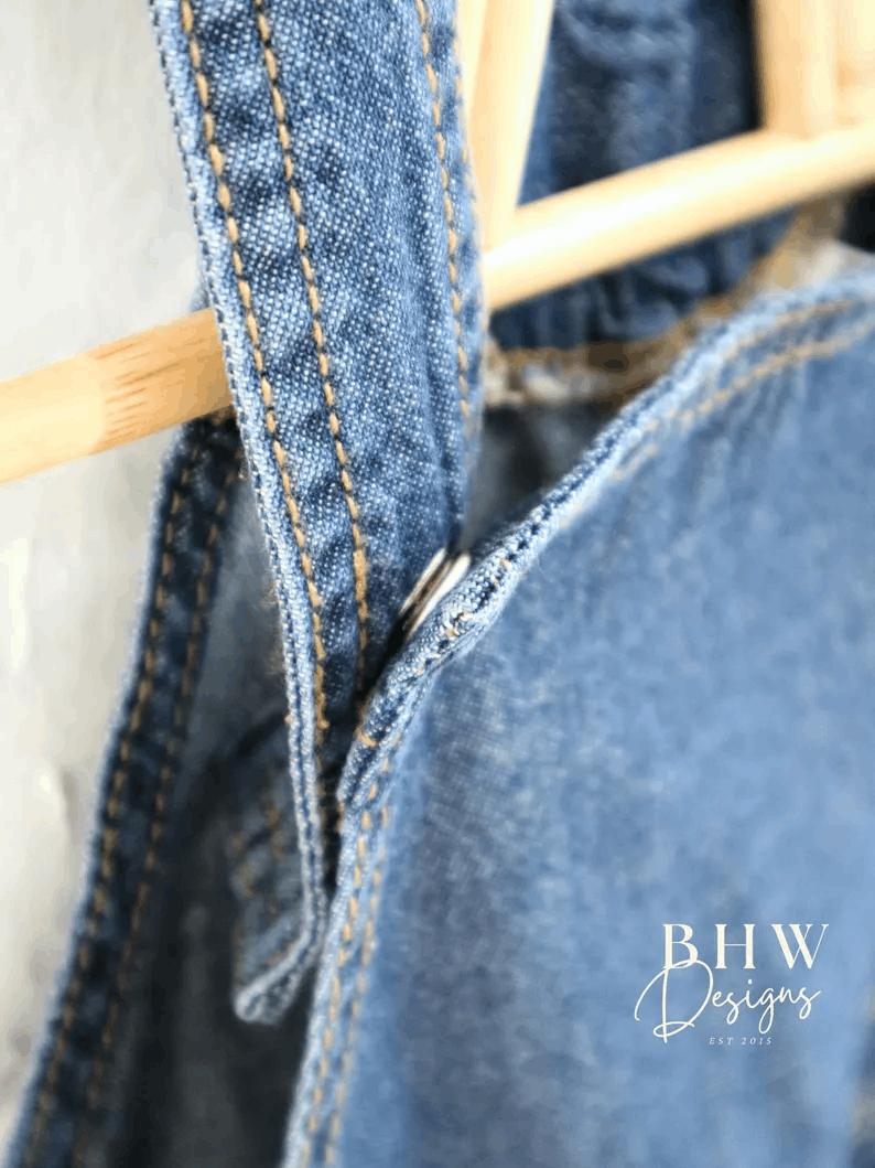 Personalised Name Denim Childrens Dungarees - Overalls