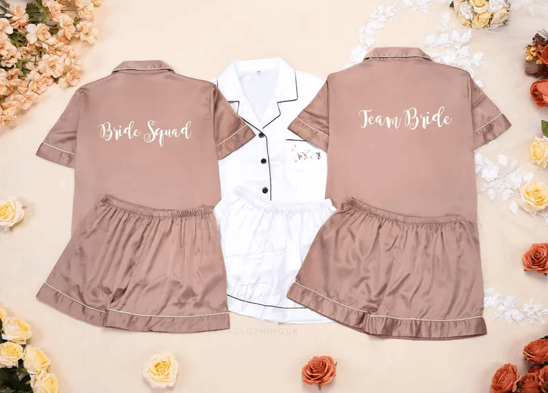 Personalized Flower Girl Pajamas , Custom Satin Pajama Set for Kids, Wedding Party Pajamas for Kids, Bridal Party Gifts