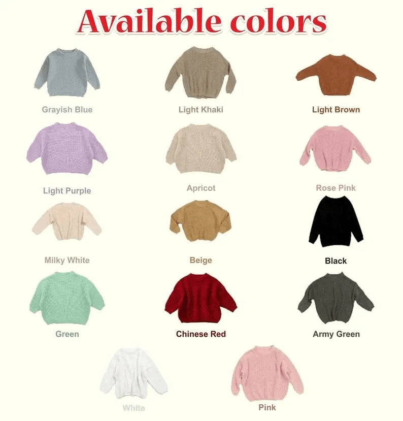 Personalized Baby Name Sweater, Custom Hand Embroidered Knitted Sweater, Toddler Sweater with Name, Baby Shower Gift, Newborn Baby Gifts