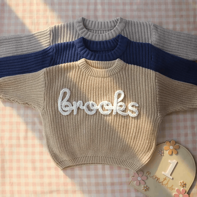 Pull Enfant Tricoté Personnalisé avec Prénom