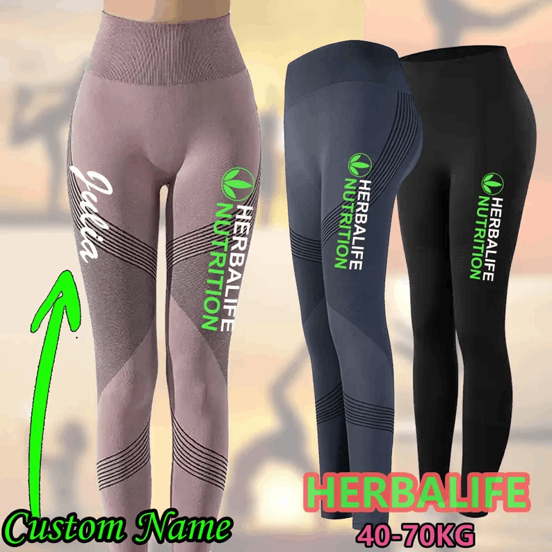 Custom Name HERBALIFE Women Sports Pants Compression Leggings Running Gym Sport Ware Yoga Pant Tight Bottoming Beautiful Activewear Gift