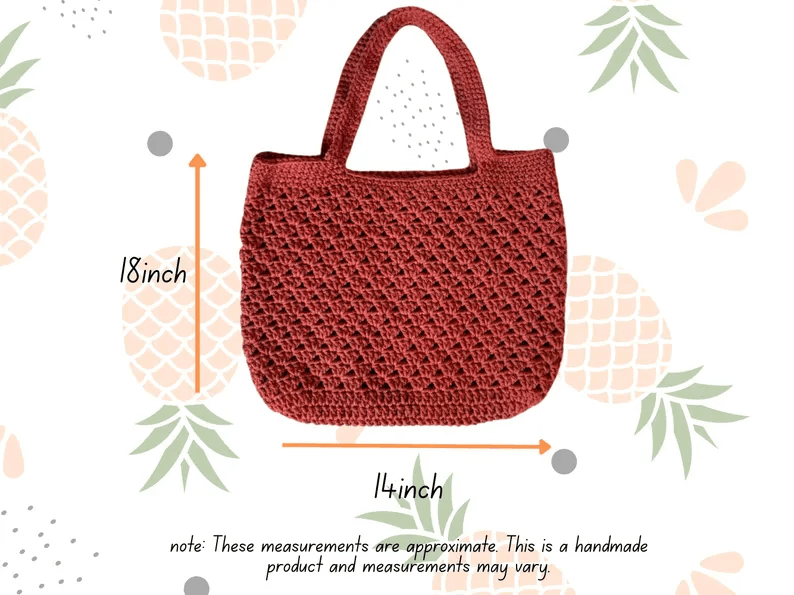 Handmade Crochet Handbag – Elegant & Practical in Brick Red