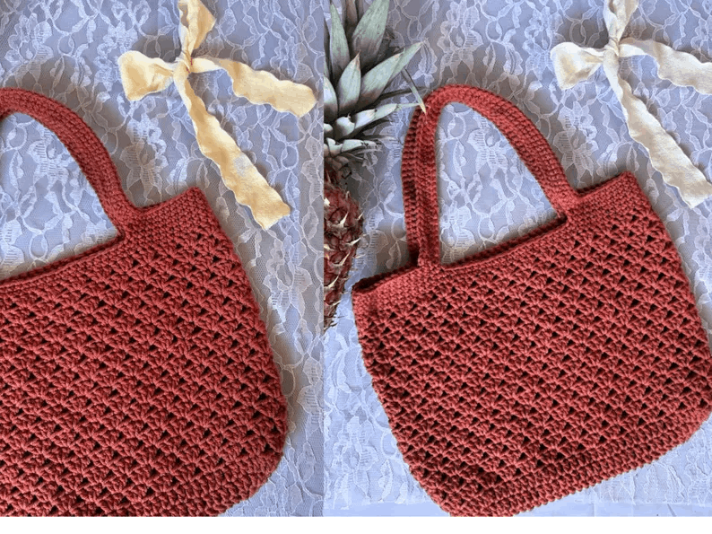 Handmade Crochet Handbag – Elegant & Practical in Brick Red