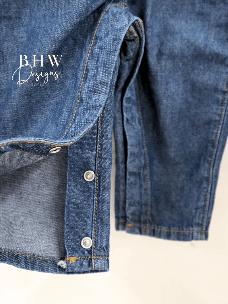 Personalised Name Denim Childrens Dungarees - Overalls