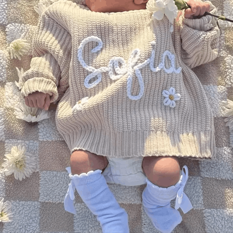Pull Enfant Tricoté Personnalisé avec Prénom