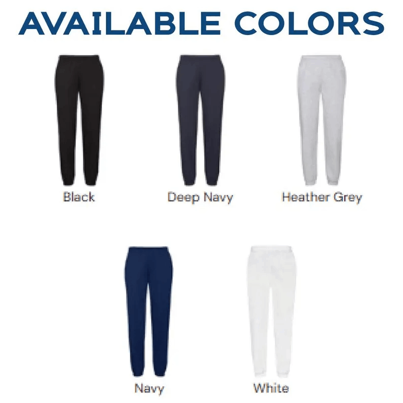 Printed Personalised Your Text Fruit of the Loom Classic 80/20 Elasticated Sweatpants Casual Work wear Gifts SS405