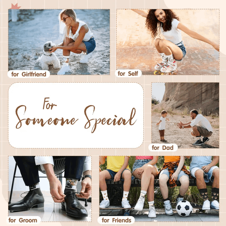 Chaussettes personnalisées avec photo – Cadeau fun pour amoureux des animaux & famille