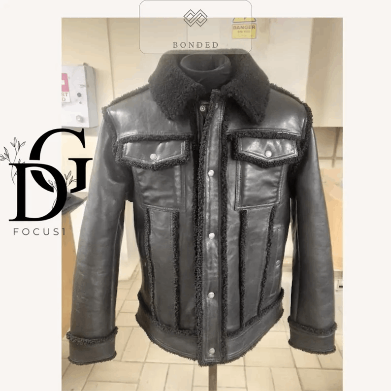 Custom Mens Leather Jacket|Personalized Slim Fit Biker Winter Leather Jacket|Collared Racer Jacket Multi Pockets|Halloween Gift,Gift for him