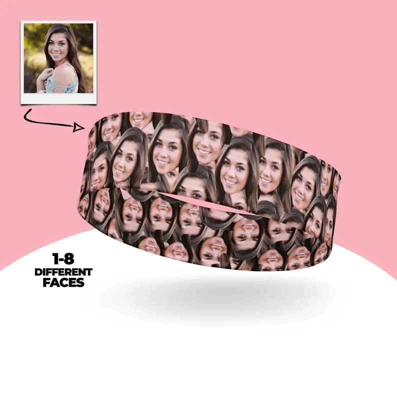 Custom Face Headband, Personalized Photo Headband, Funny Gag Gift, Face Print Hairband, Unique Gift Idea, Custom Gift For Anyone