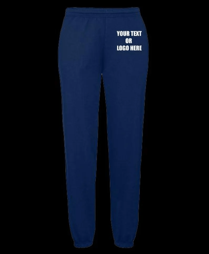 Printed Personalised Your Text Fruit of the Loom Classic 80/20 Elasticated Sweatpants Casual Work wear Gifts SS405