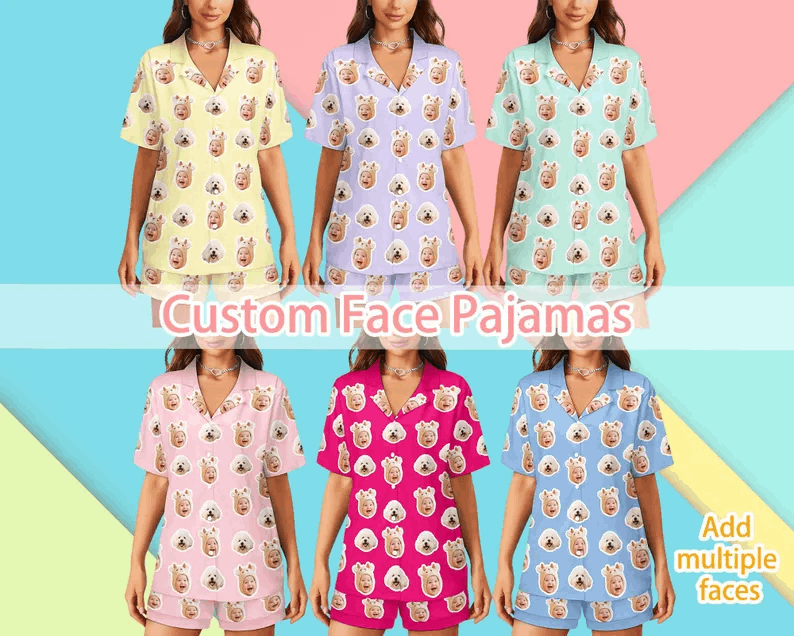 Pyjama Visage Personnalisé – Confort Unique et Look Fun