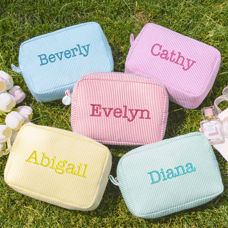 Personalized Bridesmaid Makeup Bag,Bridesmaid Gifts,Custom Cosmetic Bag,Bridal Party Gift,Bachelorette Party Gift,Large Capacity Storage Bag