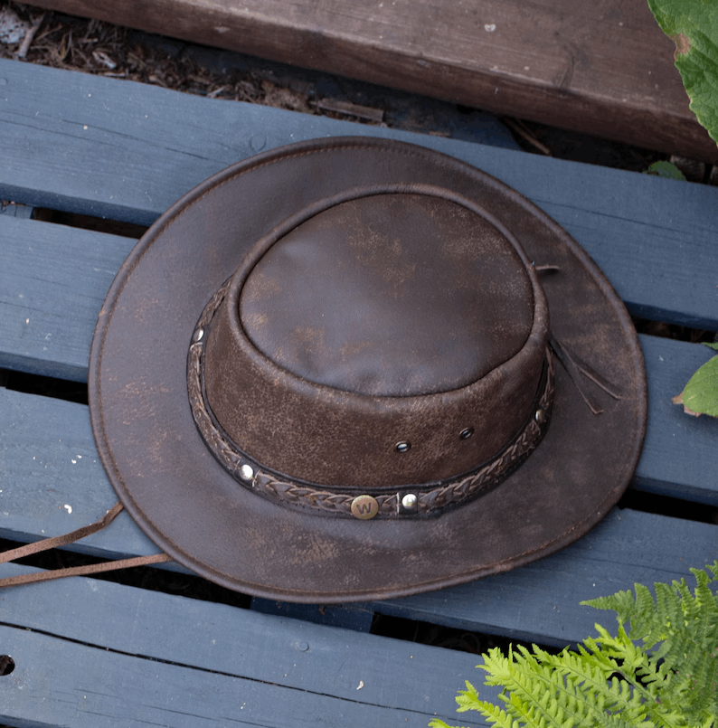 Chapeau western en cuir fait main – Style cowboy personnalisable