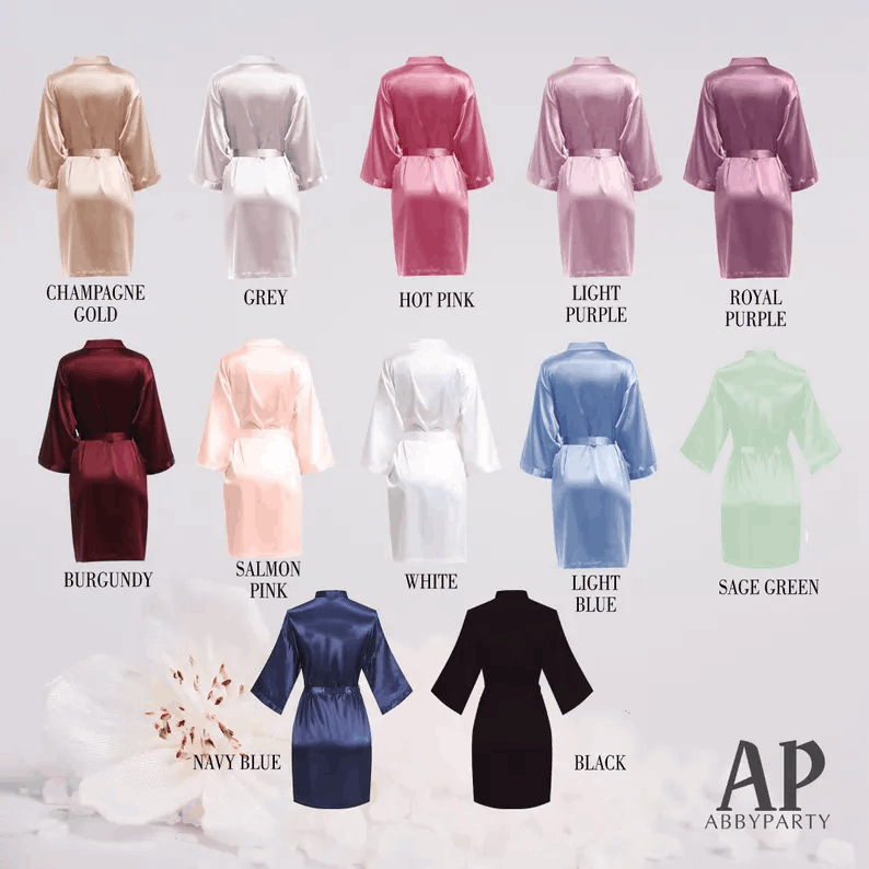 Personalized Bridesmaid Proposal Robe, Satin Robe with Name, Monogram Robe, Bridal Shower Robe, Women Robes, Wedding Robe, Gift for Her