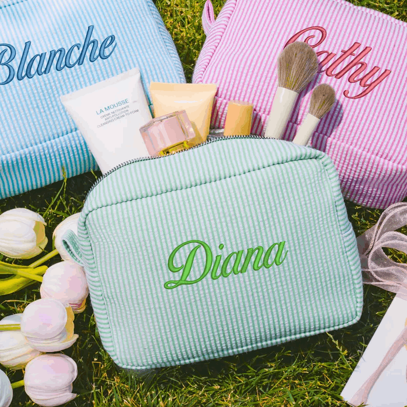 Personalized Bridesmaid Makeup Bag,Bridesmaid Gifts,Custom Cosmetic Bag,Bridal Party Gift,Bachelorette Party Gift,Large Capacity Storage Bag