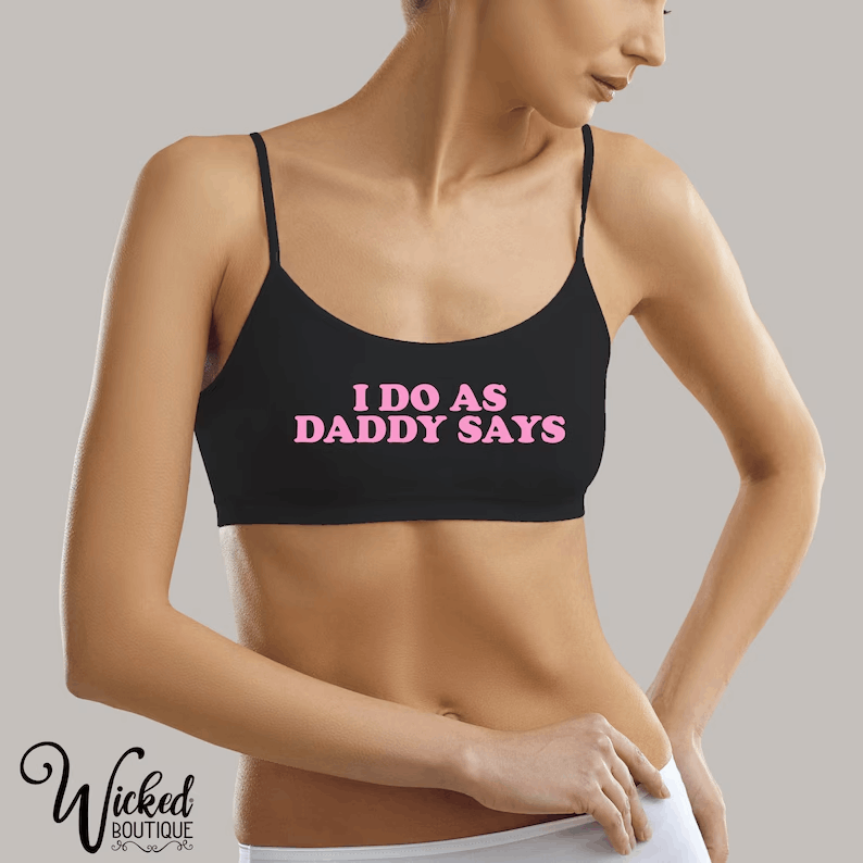 i  Do As Daddy Says Bralette, Cotton Bra, Loungewear