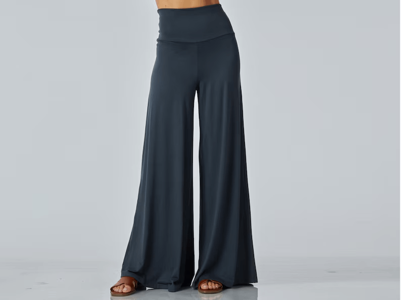 Custom Made Buttery Soft Wide Leg Pull on Pants, Palazzo, Yoga Pants, Available in Petite, Plus, Tall