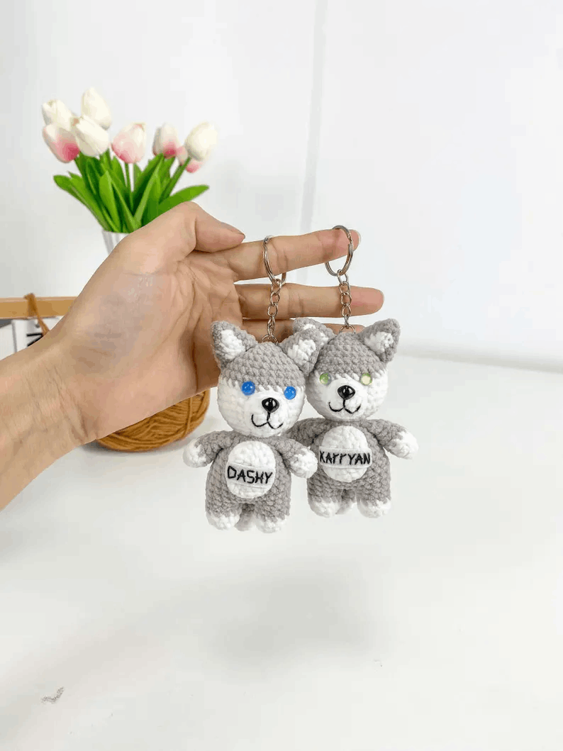 Porte-clés Crochet "Chats Doux" – Fait main avec amour