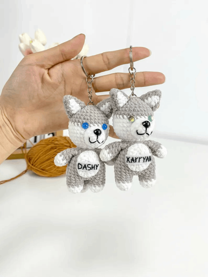 Porte-clés Crochet "Chats Doux" – Fait main avec amour