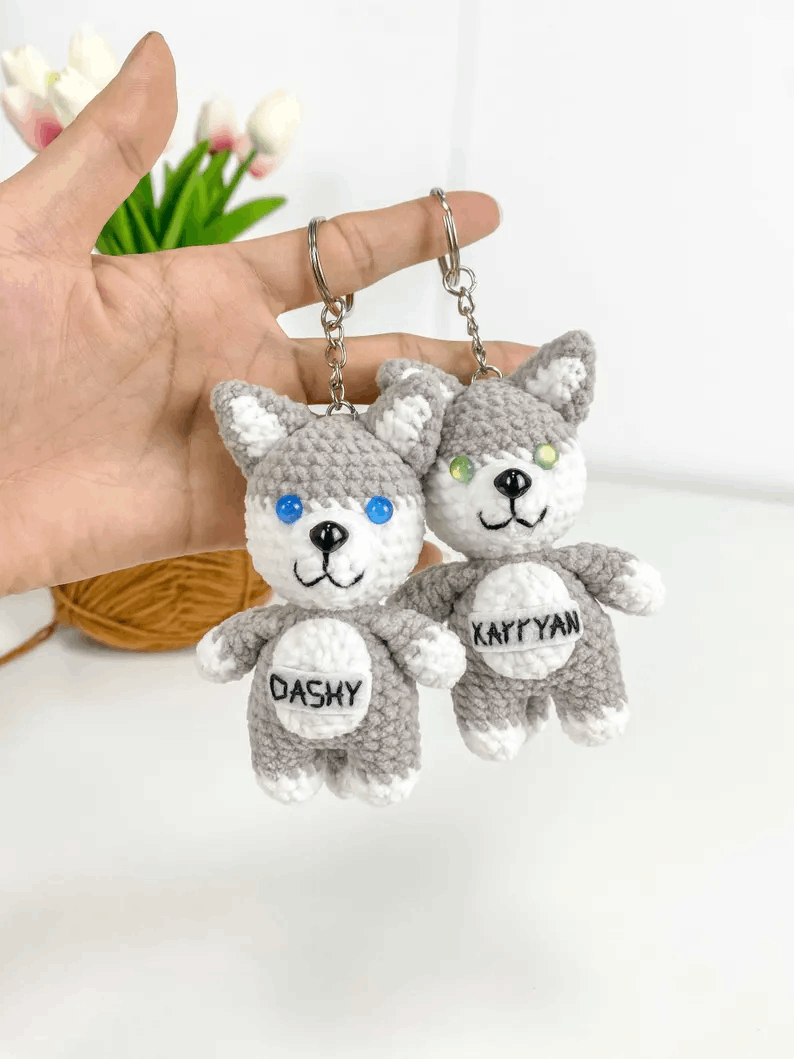 Porte-clés Crochet "Chats Doux" – Fait main avec amour
