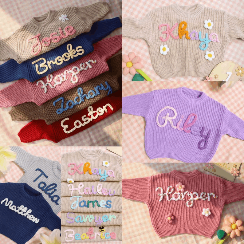 Pull Enfant Tricoté Personnalisé avec Prénom