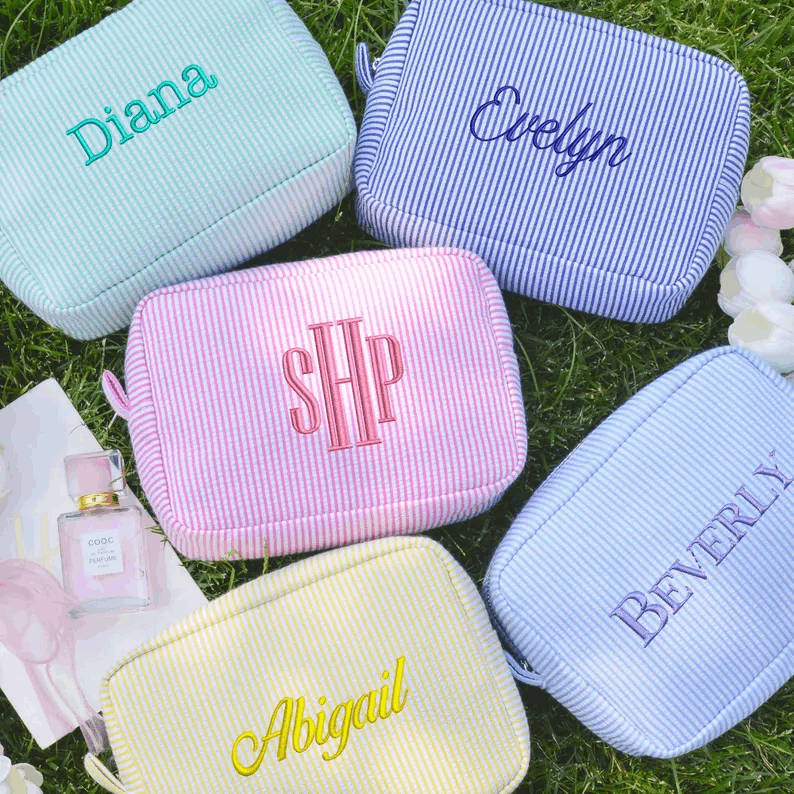 Personalized Bridesmaid Makeup Bag,Bridesmaid Gifts,Custom Cosmetic Bag,Bridal Party Gift,Bachelorette Party Gift,Large Capacity Storage Bag