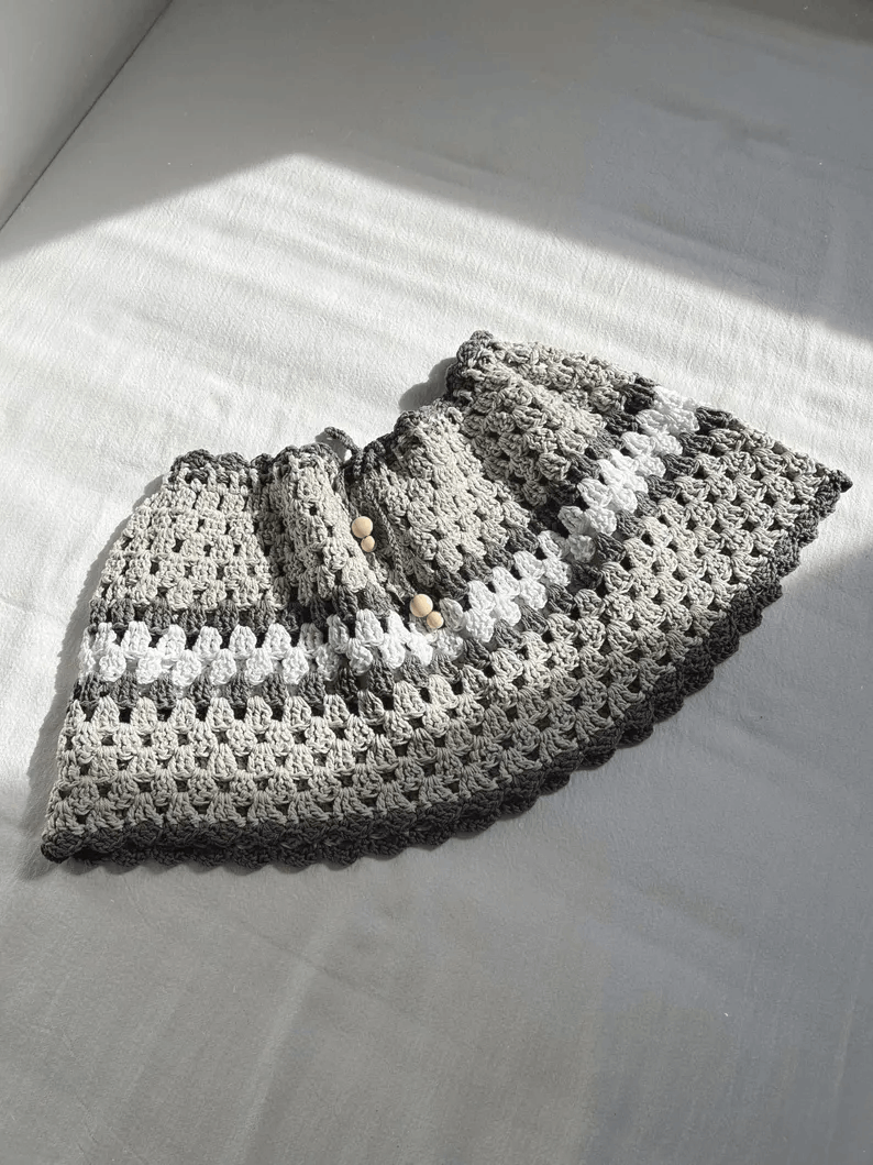 Mini Jupe en Crochet – Fait Main, Look Bohème Chic