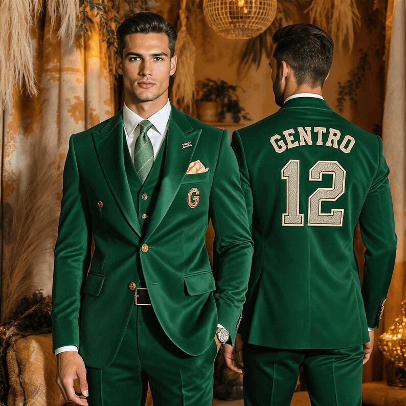 Customized Men's Suit | Personalized Tailored Fit Suit with Embroidered Name | Wedding Suit | Groomsmen suit | Made to Measure Suit