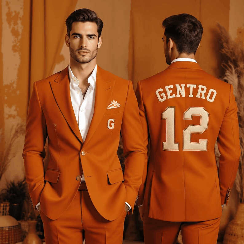 Customized Men's Suit | Personalized Tailored Fit Suit with Embroidered Name | Wedding Suit | Groomsmen suit | Made to Measure Suit