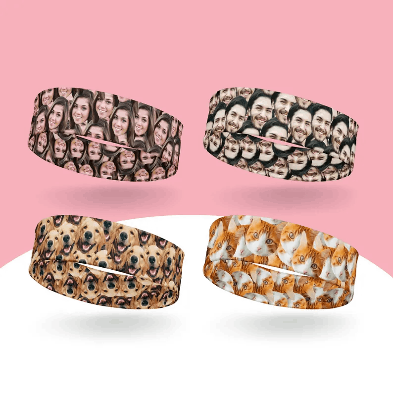 Custom Face Headband, Personalized Photo Headband, Funny Gag Gift, Face Print Hairband, Unique Gift Idea, Custom Gift For Anyone