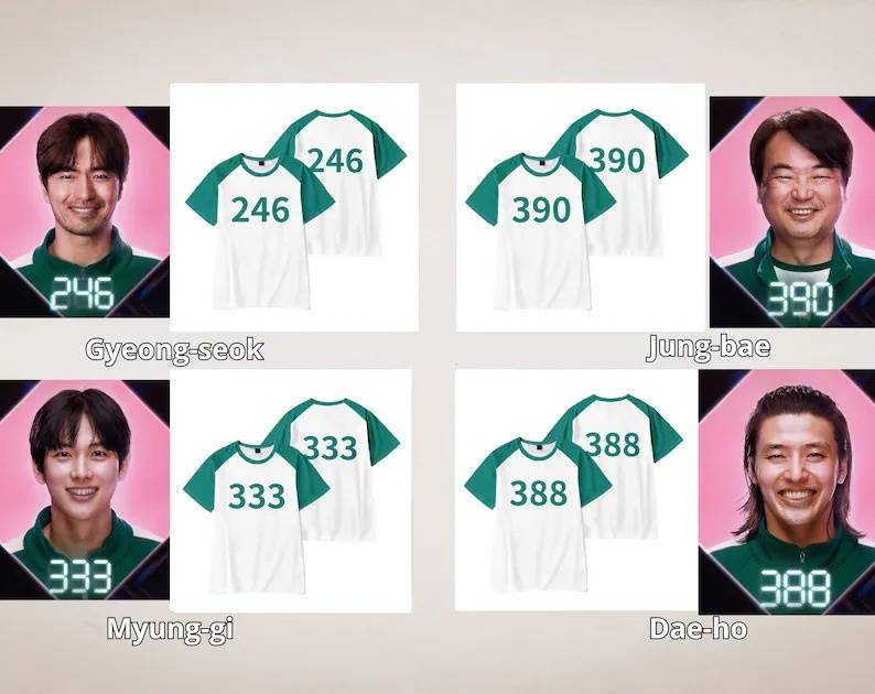 T-shirt Personnalisé Numéro – Style “Squid Game”