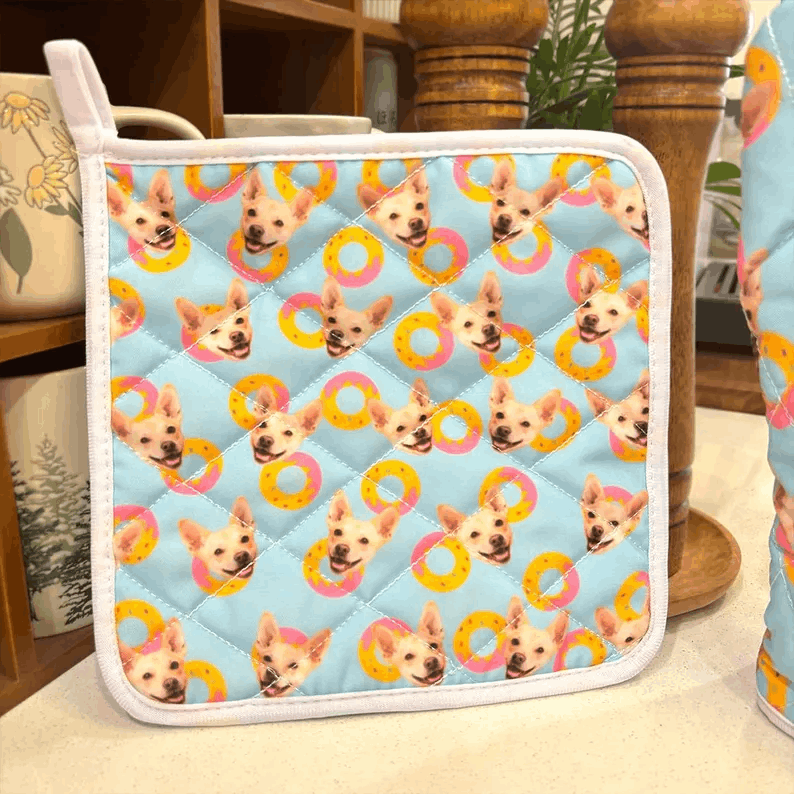 Ensemble de Moufles et Manique avec Motifs Personnalisés – Cuisine avec Style