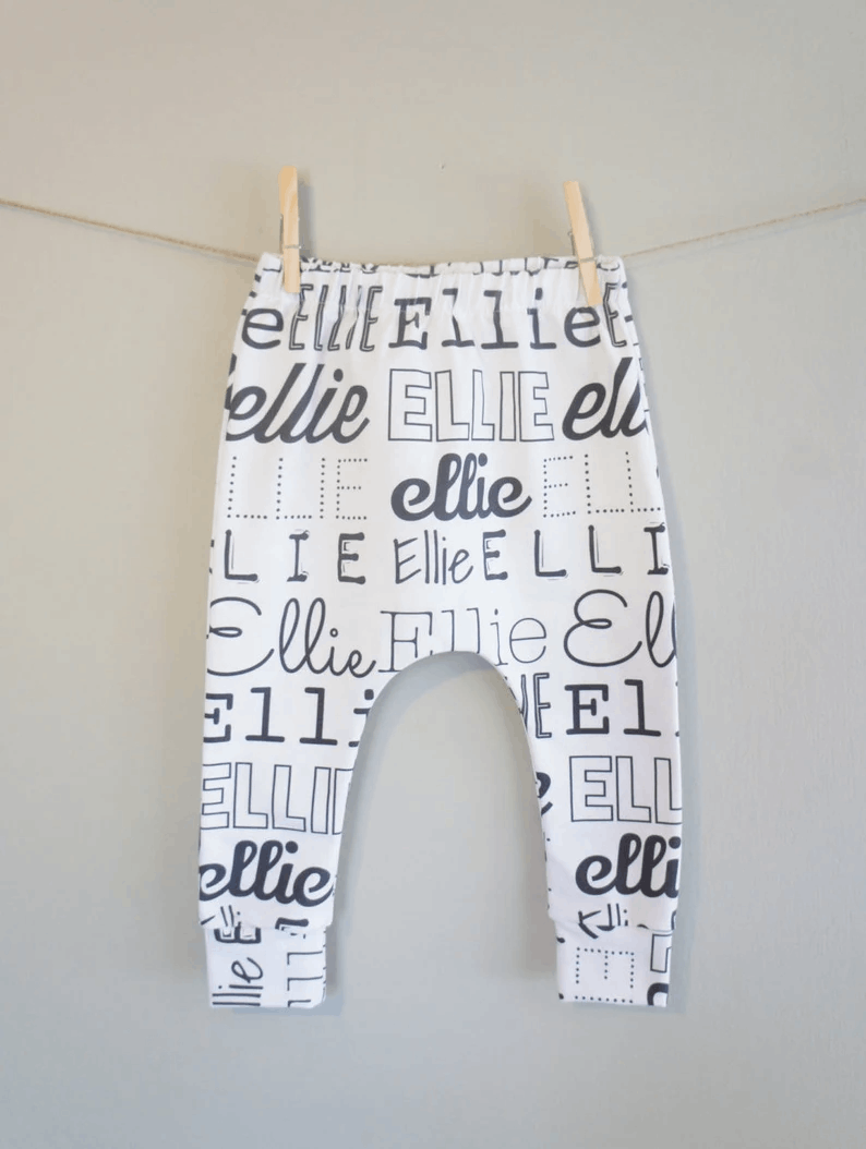 Personalized Leggings - Unisex Baby/Toddler/Kids Custom name leggings/harem pants, PERSONALIZED, made to order