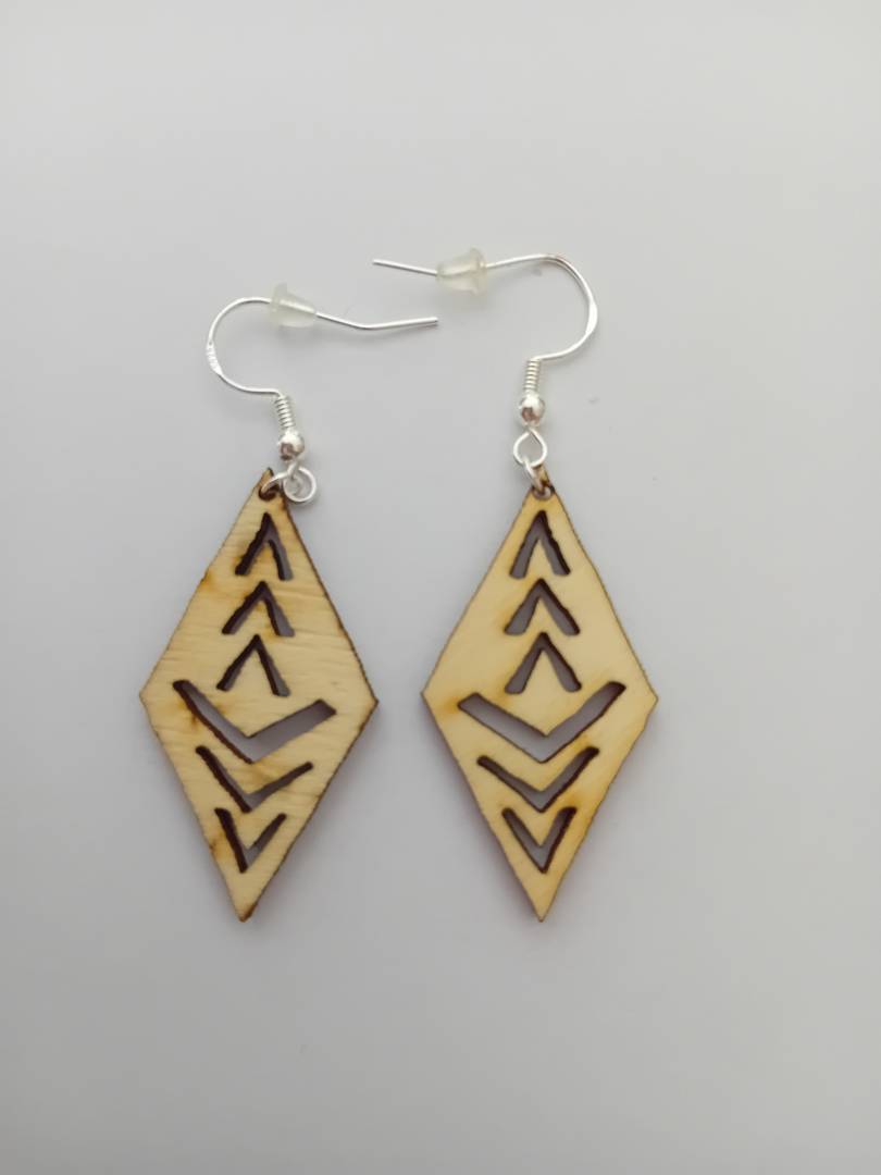 Boucles d’oreilles en bois fait main – Création originale by Angie