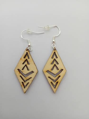 Boucles d’oreilles en bois fait main – Création originale by Angie