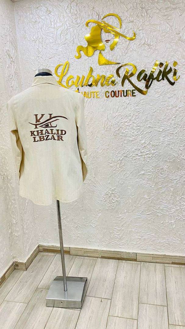 Vest sur mesure Blanc cassé faite à main